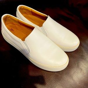 White Leather FRYE shoes, originally 198. selling for only $42.